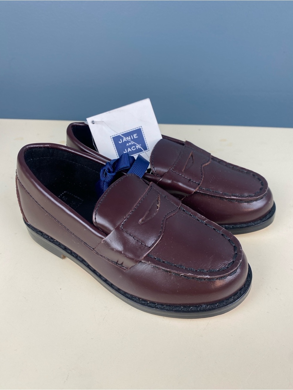 Janie and Jack Leather Penny Loafer, 6 - NEW brown